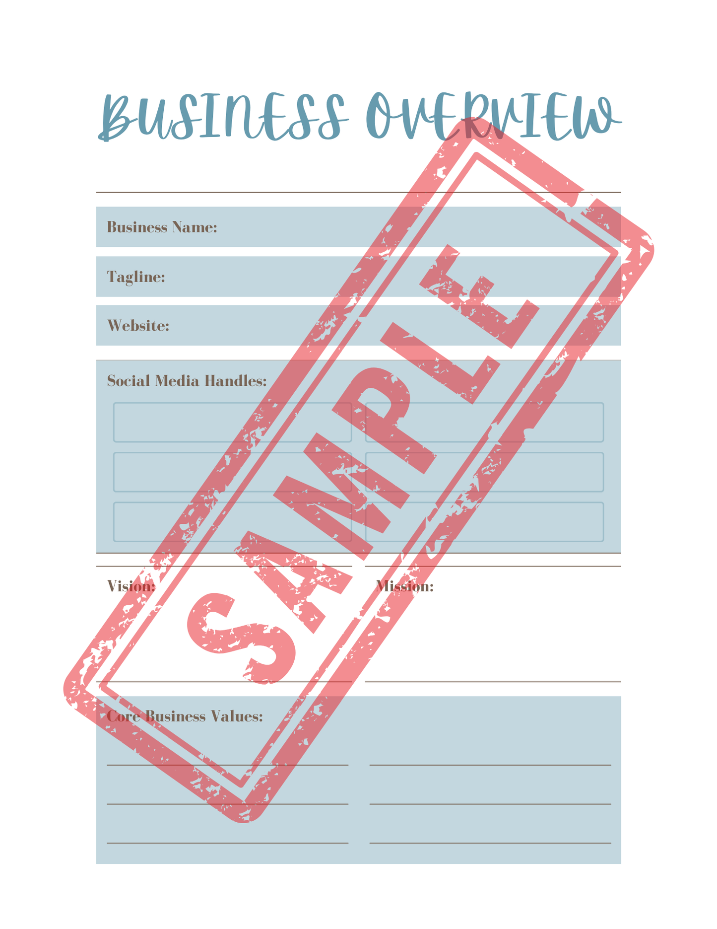 Business Printable Workbook