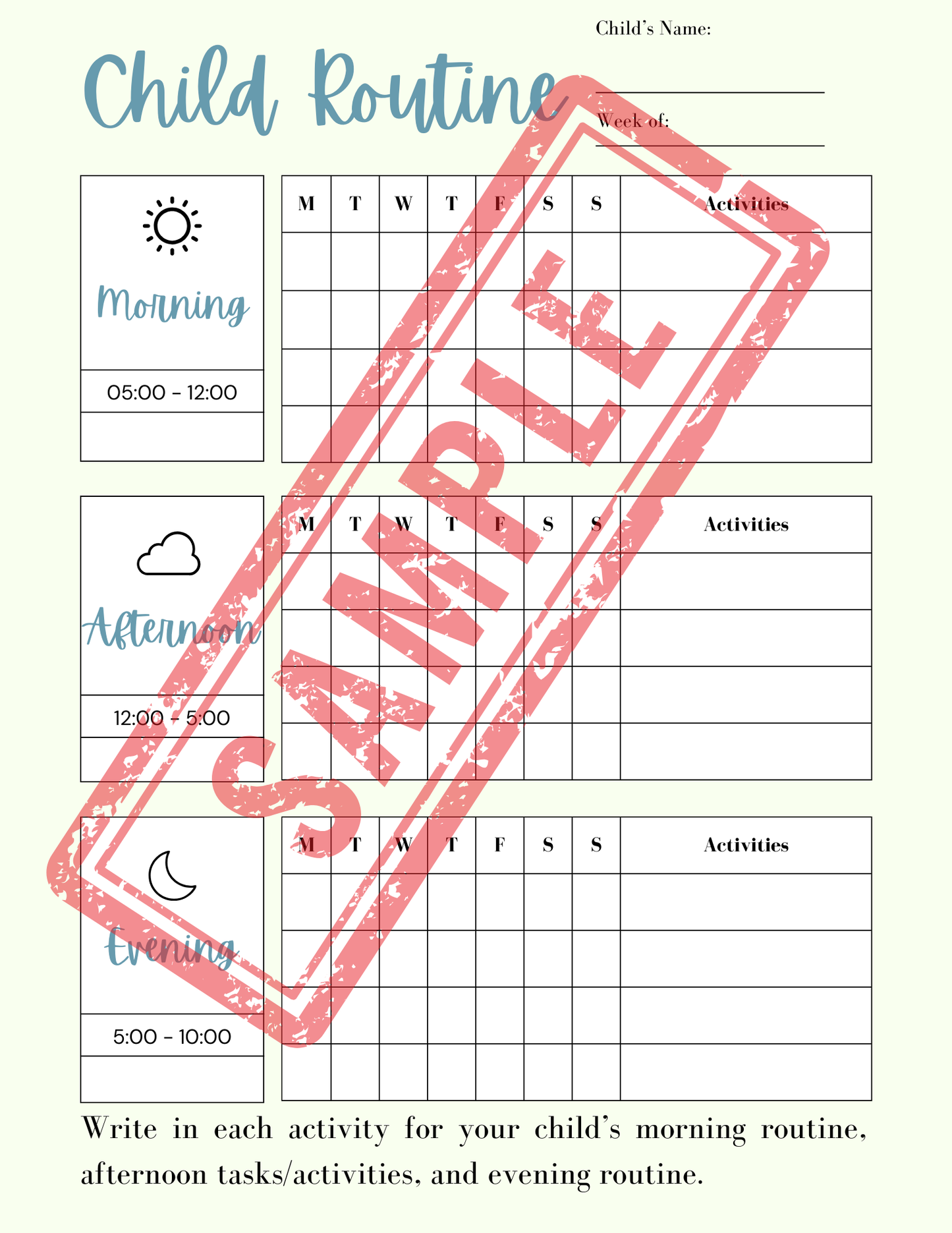 Household Printable Planner