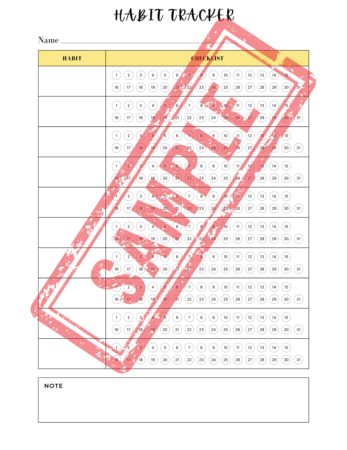 Household Printable Planner