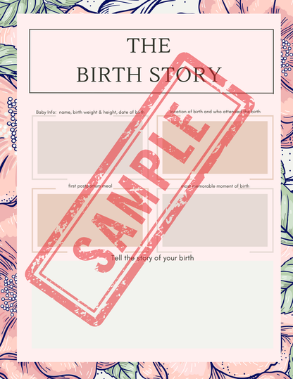 Birth Printable Planner - Pink Flowers