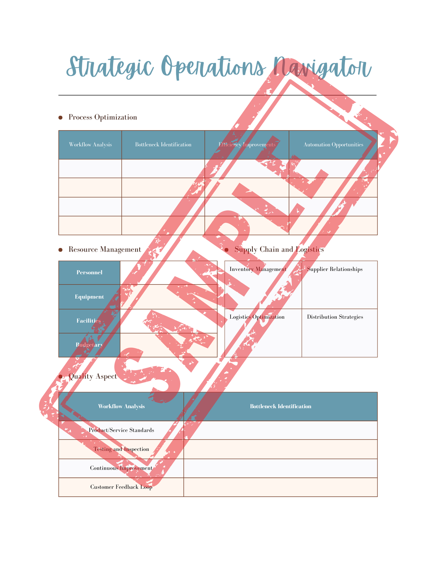 Business Printable Workbook