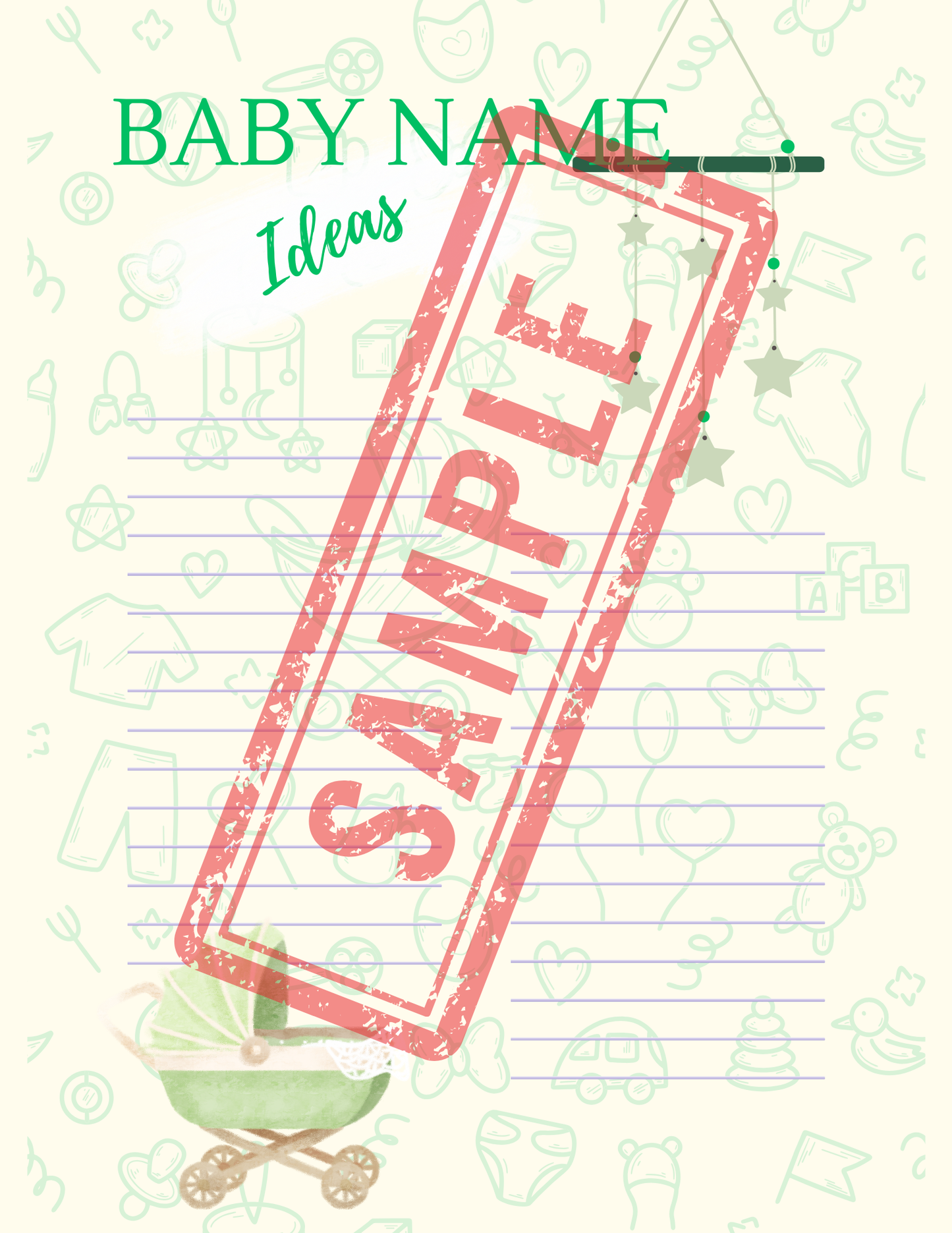 Birth Printable Planner - Green