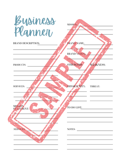 Business Printable Workbook