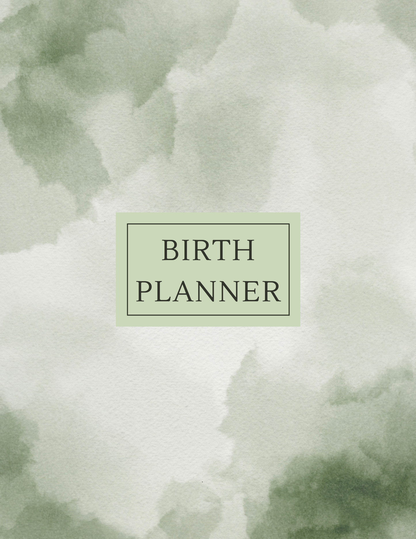 Birth Printable Planner - Green