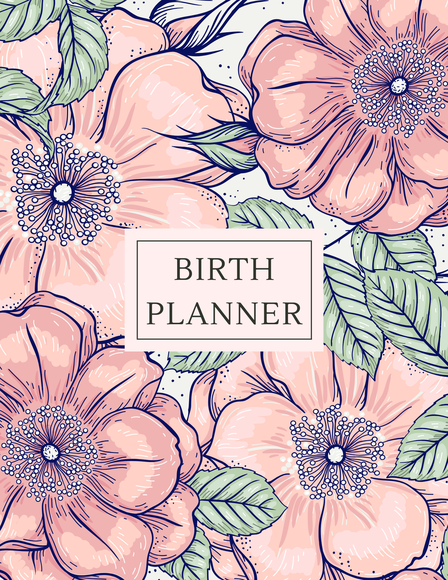 Birth Printable Planner - Pink Flowers